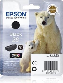 Epson oryginalny ink C13T26114012, T261140, photo black, 4,7ml, Expression Premium XP-800, XP-700, XP-600 C13T26114012