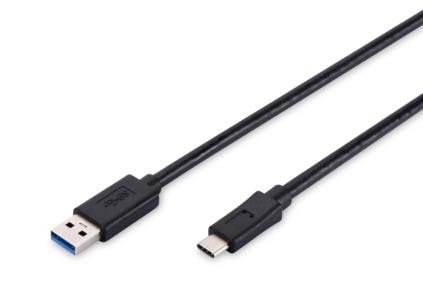 Assmann Kabel USB USB A - USB C męskie - męskie czarny1.8 m AK-300136-018-S