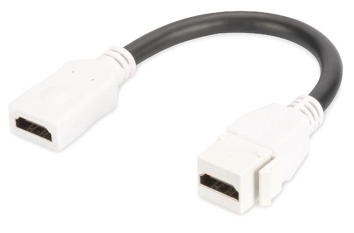 Digitus Moduł Keystone HDMI z kablem 12cm łącznik do gniazd i pustych paneli żeński/żeński biały (DN-93403)