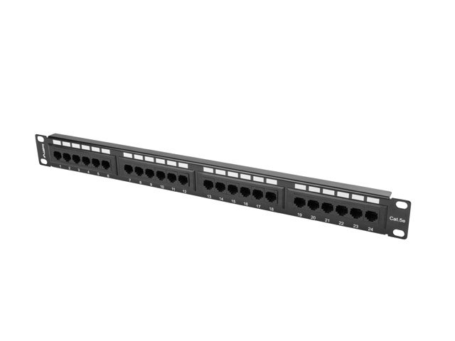 Patch panel 24x port 1U LANBERG do szafy RACK 19