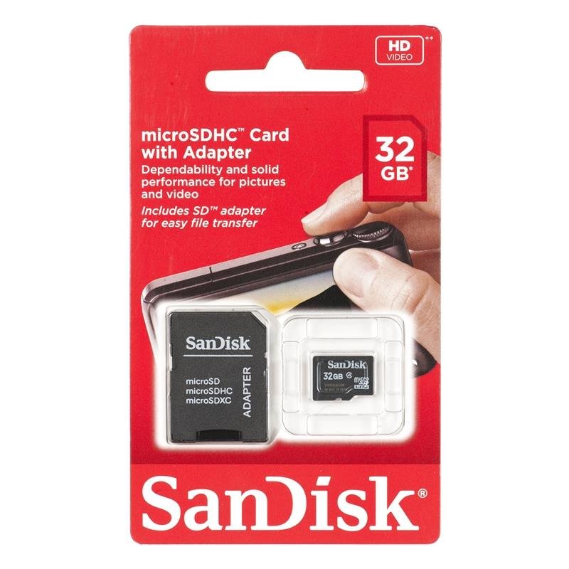 SanDisk MicroSDHC 32GB + adapter (SDSDQB-032G-B35 / 108097)