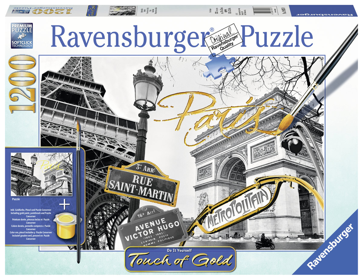 Ravensburger Puzzle 1200 Touch of Gold Paryż Puzzle do malowania