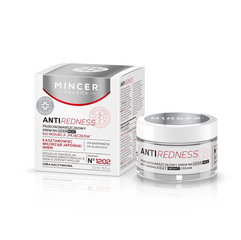 Mincer Pharma Pharma Anti Redness Przeciwzmarszczkowy krem do twarzy do redukcji pajączków na dzień i noc 50 ml