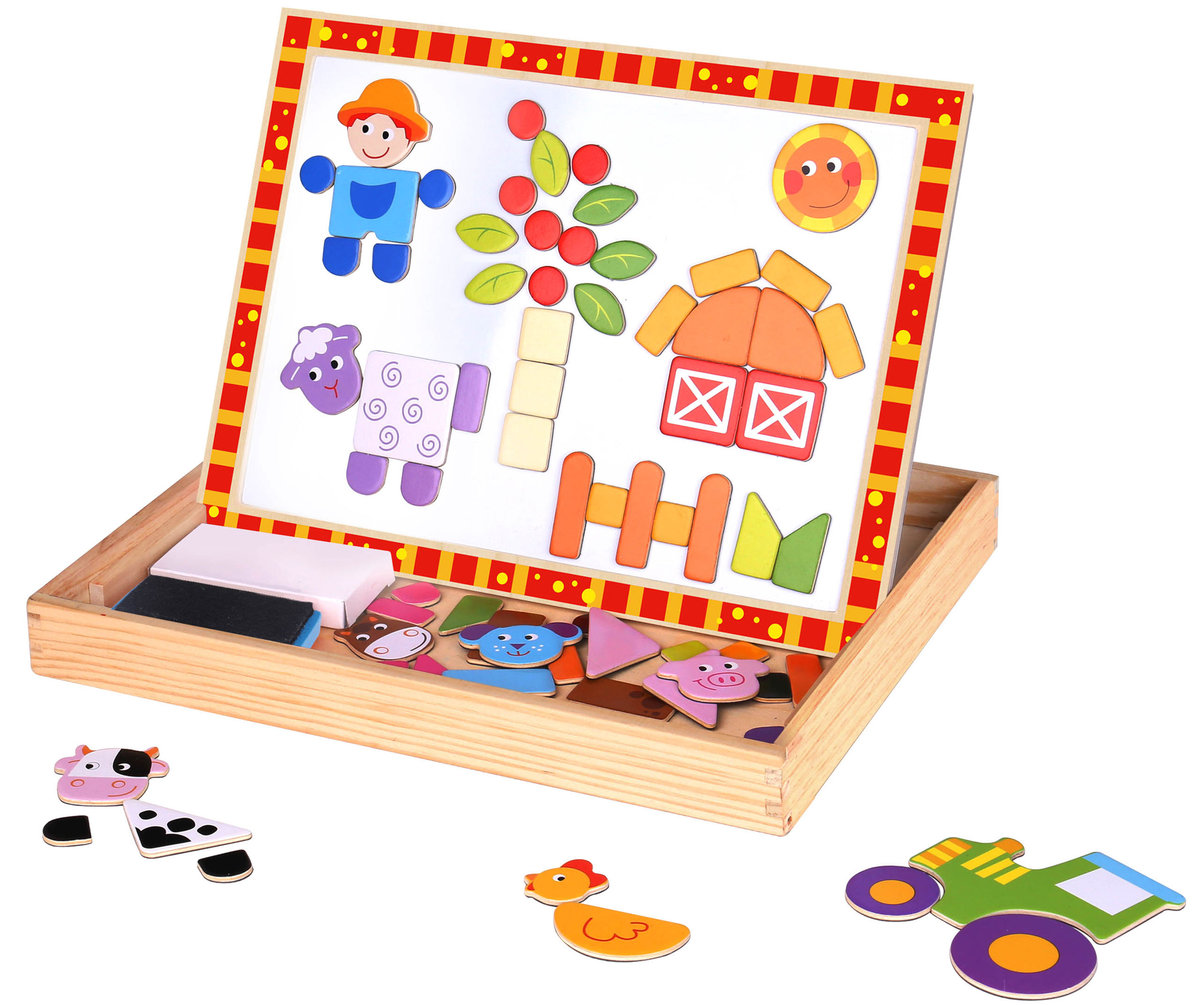 TOOKY TOY Tooky Toy PUZZLE MAGNETYCZNE Z 2 TABLICAMI TKF014 46081