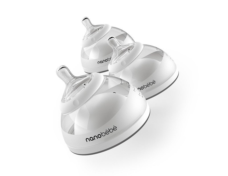 Nanobebe Nanobebe Butelka do karmienia / przechowywania pokarmu 150 ml 3PAK SZARA