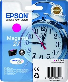 Epson oryginalny ink C13T27034012, 27, magenta, 3,6ml, WF-3620, 3640, 7110, 7610, 7620 C13T27034012