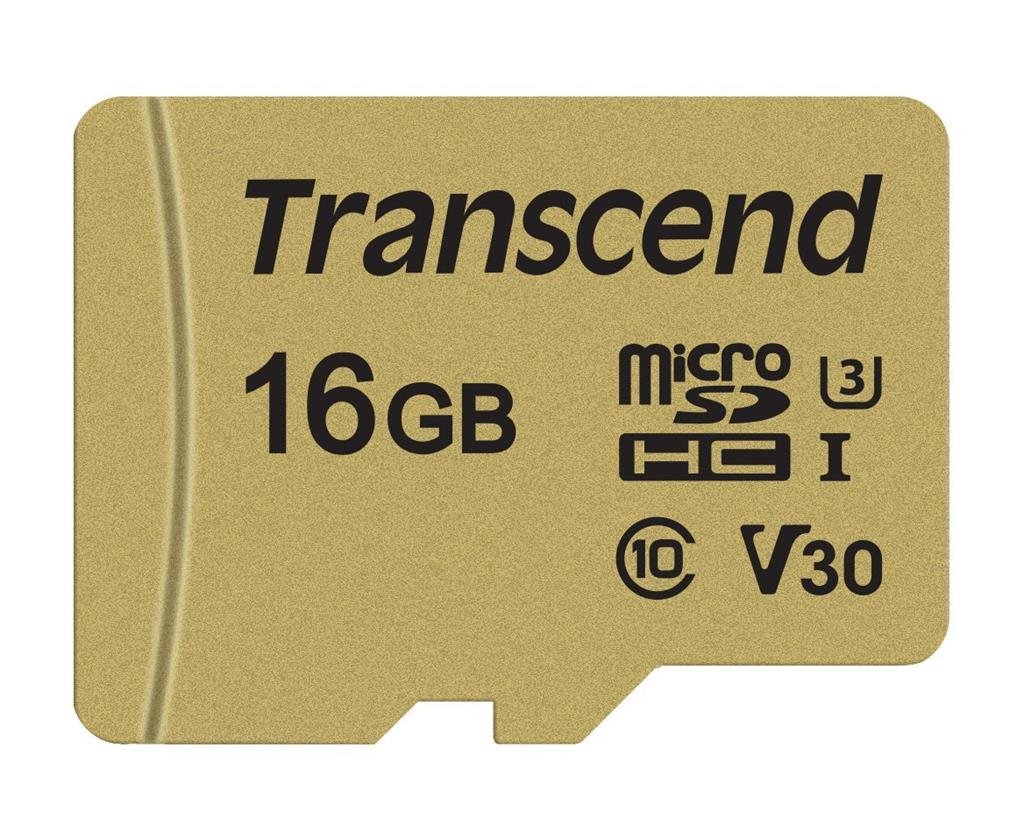 TRANSCEND TS16GUSD500S, MicroSDHC, 16 GB + adapter