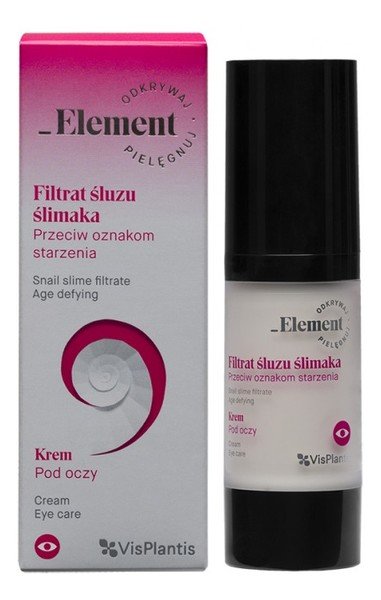 Vis Plantis Element Filtrat Śluzu Ślimaka Krem pod oczy Przeciw Oznakom Starzenia 30 ml