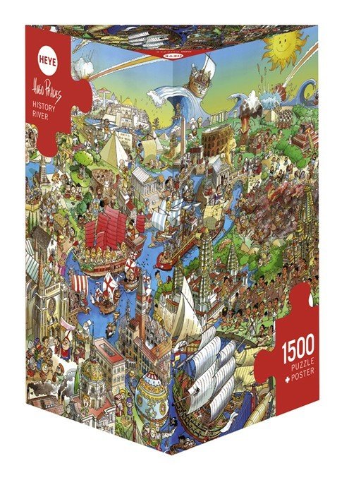 Heye Puzzle 1500 elementów. Historia rzeki, Prades + plakat