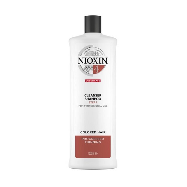 Nioxin NIOXIN 4 Cleanser Shampoo oczyszczający szampon do włosów bardzo przerzedzonych, farbowanych 1000ml 2361