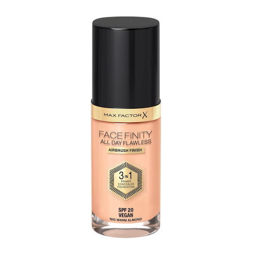 Max Factor, Facefinity All Day Flawless 3in1 Flexi-Hold, Podkład do twarzy, 45 Warm Almond, Spf 20, 30 ml