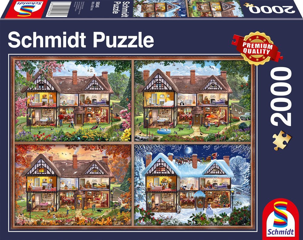 Schmidt Spiele Puzzle 58345 pór roku dom, 2000 części puzzle, kolorowe