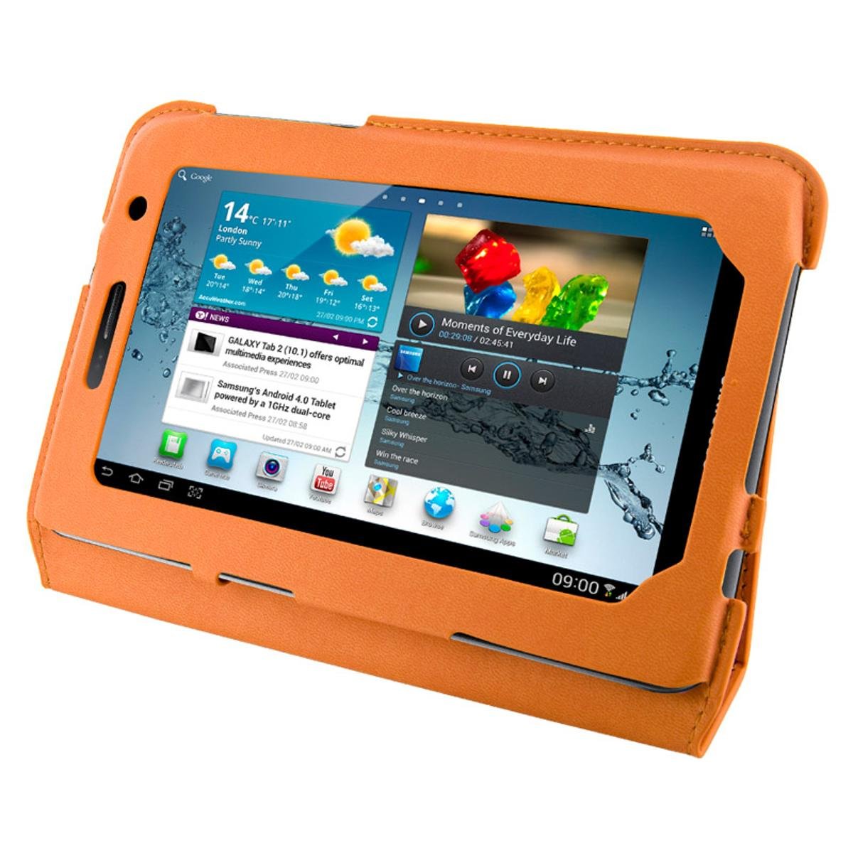 4World Etui - stand dla Galaxy Tab 2. Ultra Slim. 7. pomarańczowe (9127)