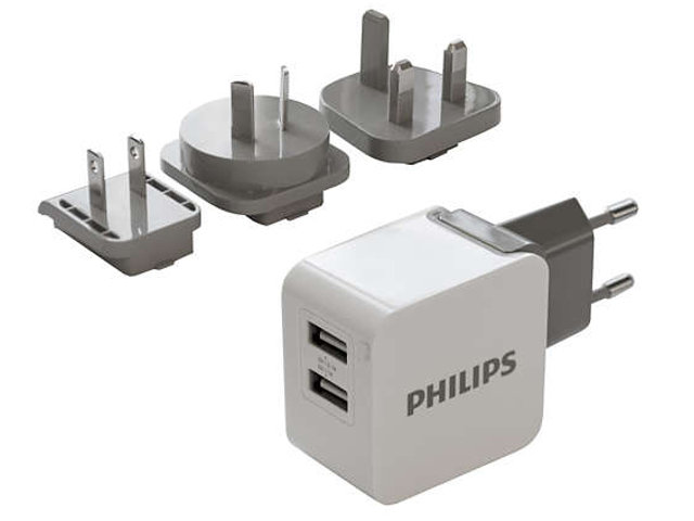 Philips Ładowarka podróżna 2 USB, 5V / 3.1A Phil-DLP2220/10
