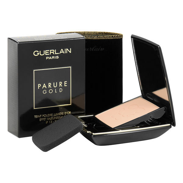 Guerlain Parure Gold odmładzający pudrowy podkład z kolagenem SPF 15 odcień 02 Light Beige Powder foundation rejuvenating effect 10 g