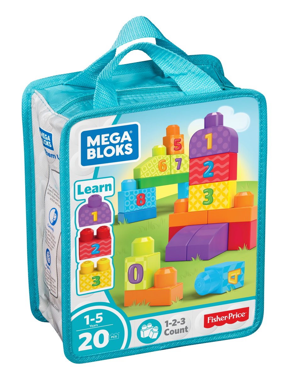 Mega Bloks First Builders Liczymy 1 2 3 DLH85 niebieski