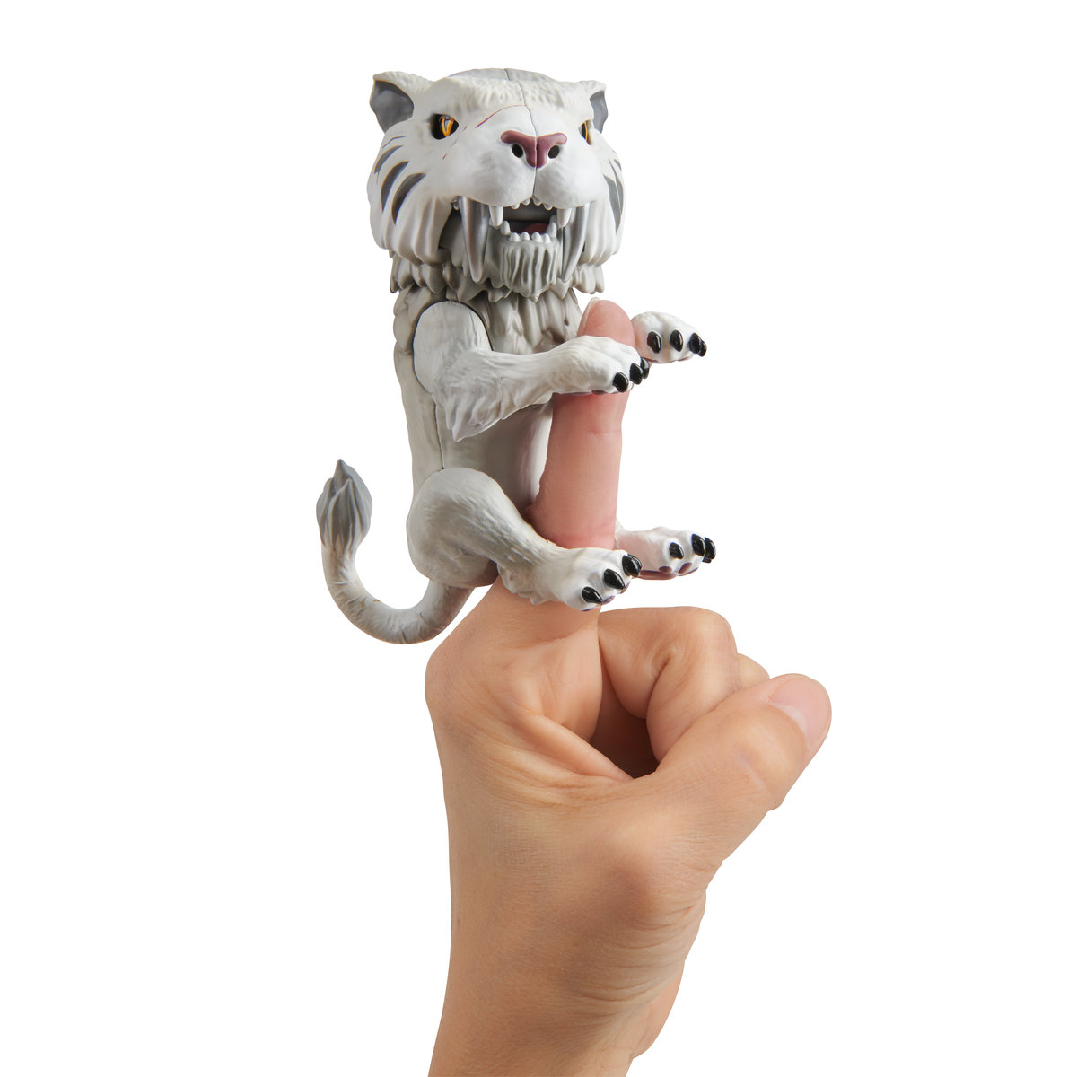 Wow Wee Fingerlings Untamed Sabretooth Interactive Collectible Dinosaur - Silvertooth