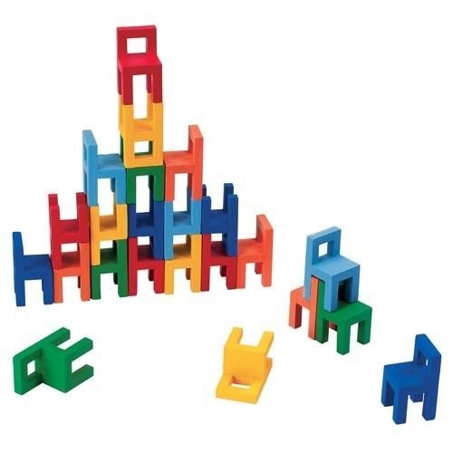Goki Balansująca wieża z krzesełek, drewniany zestaw do kreatywnej zabawy, 56929 56929