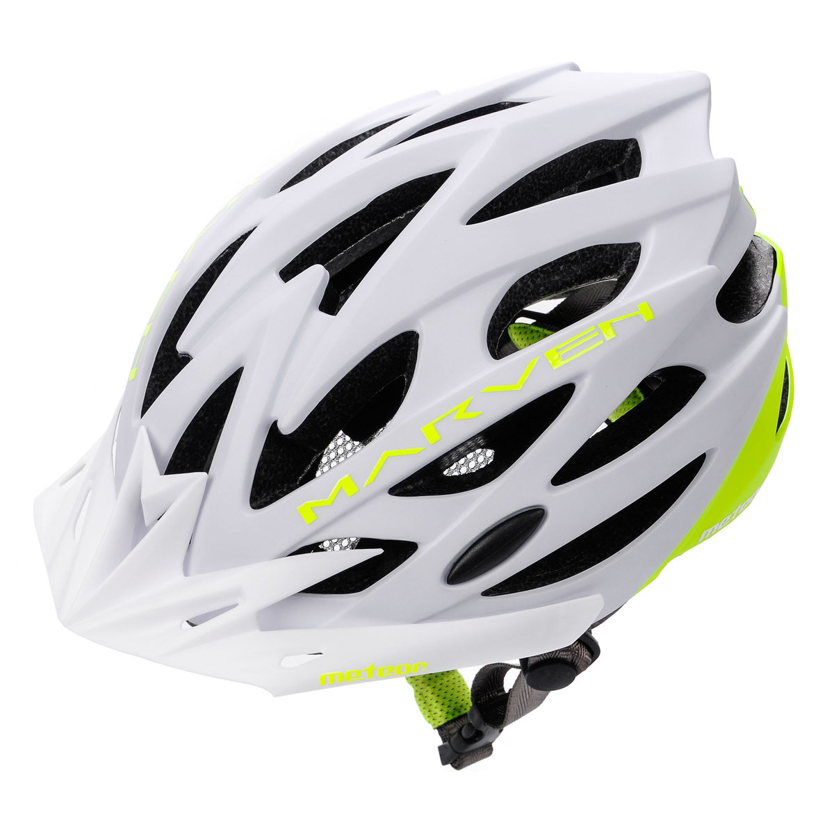 Meteor Kask rowerowy Marven M 55-58 cm biały/neonowy zielony 24787
