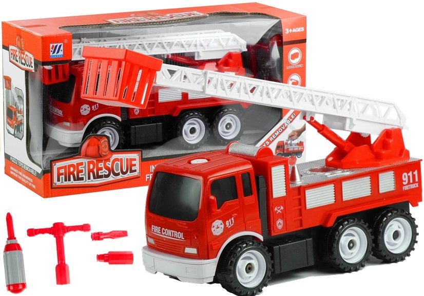 import leantoys Wóz Strażacki z Drabiną Do Rozkręcania + Narzędzia