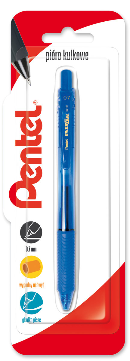Pióro kulkowe, EnerGel BL107, niebieskie
