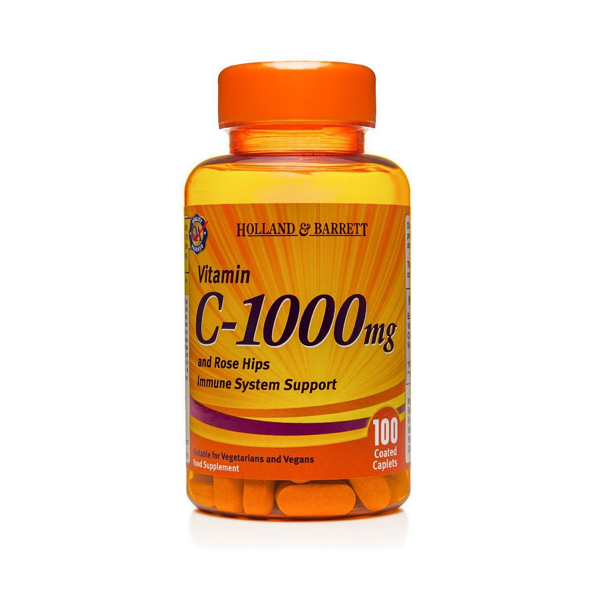 HOLLAND & BARRETT Witamina C 1000 mg z Dziką Różą HOLLAND&BARRETT, 100 tabletek