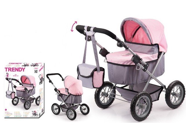 Bayer Design Trendy wózek dla lalek 2016 różowy/szary