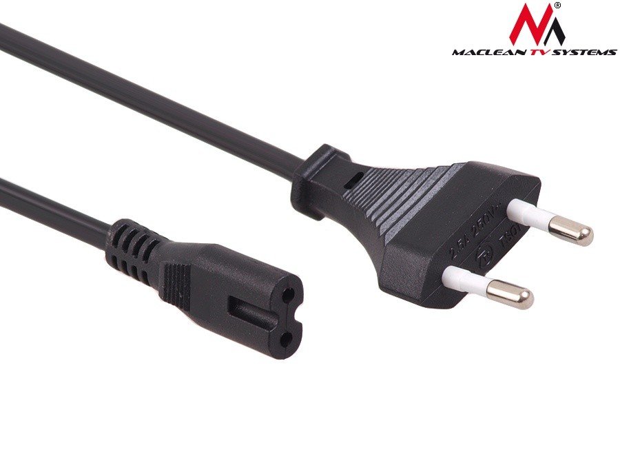 Maclean Kabel zasilający MCTV-809 2-pin 1.5m ósemka wtyk EU