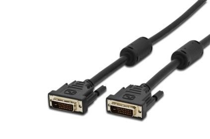 Assmann Kabel połączeniowy DVI-D DualLink Typ DVI-D (24+1)/DVI-D (24+1) M/M czarny 1m AK-320108-010-S