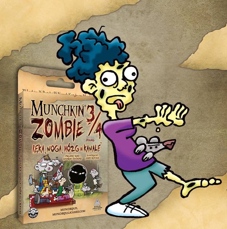 Black Monk MUnchkin Zombie 3/4 Ręka Noga Mózg w kanale