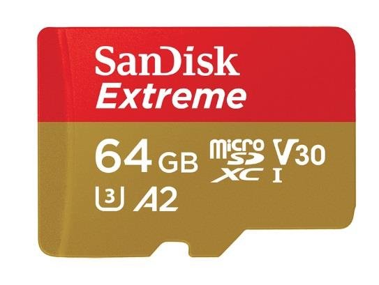 SANDISK Extreme SDSQXA2-064G-GN6MA, microSDXC, 64 GB + adapter