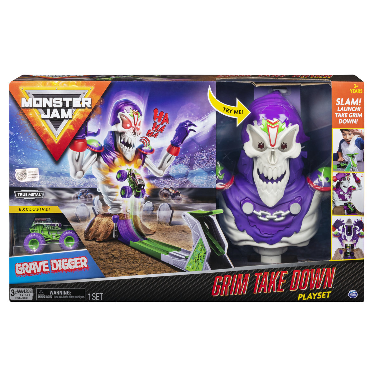 Spin Master Monster Jam Grim Take Down Zestaw z Zombie i Grave Digger 6046632