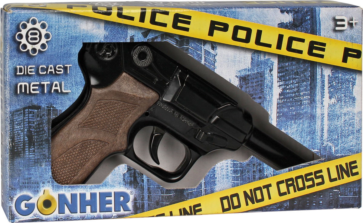 Metalowy pistolet policyjny 8 naboi