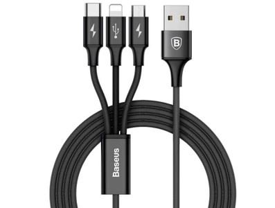 Baseus Kabel USB - Lightning/microUSB/USB-C BASEUS CAMLT-SU01, 1.2 m (BSU016BLK)