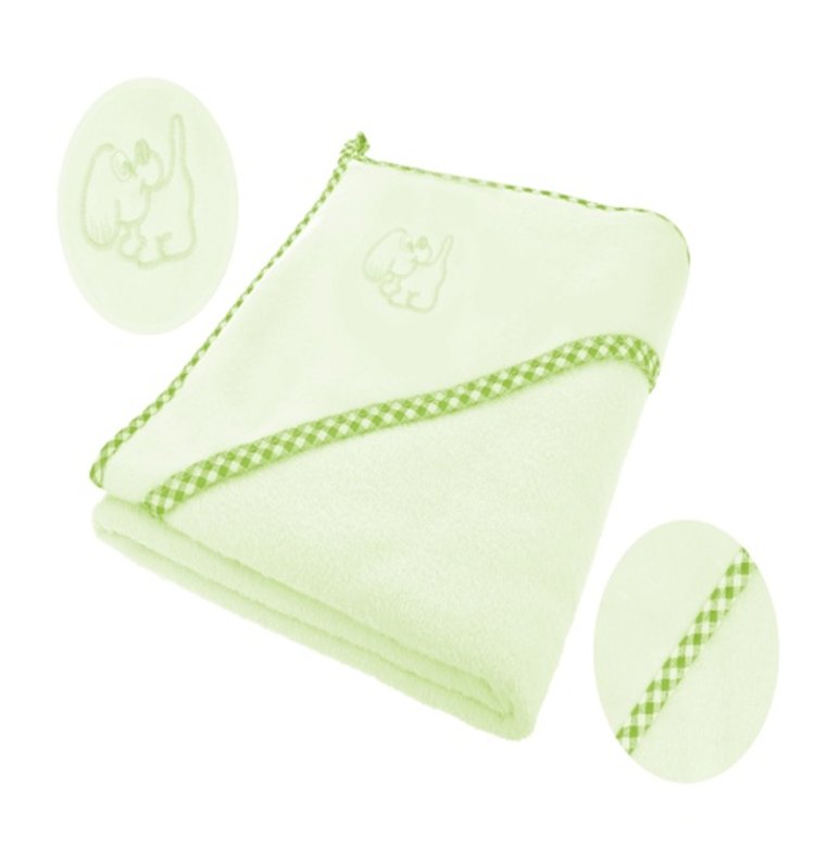 BOCIOLAND BOCIOLAND okrycie kąpielowe baweła 100% ręcznik z kapturkiem 80x80cm kolor zielony