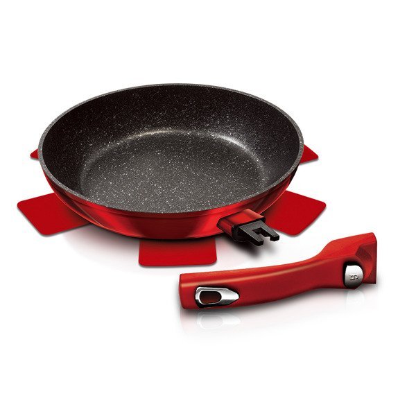 NoName Patelnia patelnia Burgundy 24 cm aluminiowa czerwona 3 szt twm_940212