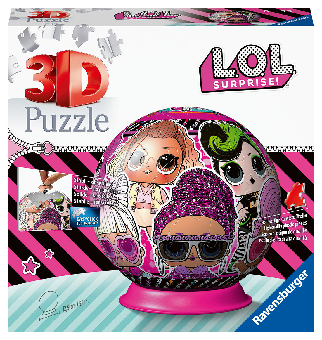 Ravensburger Puzzle 3D 72el kula LOL Surprise! 111626