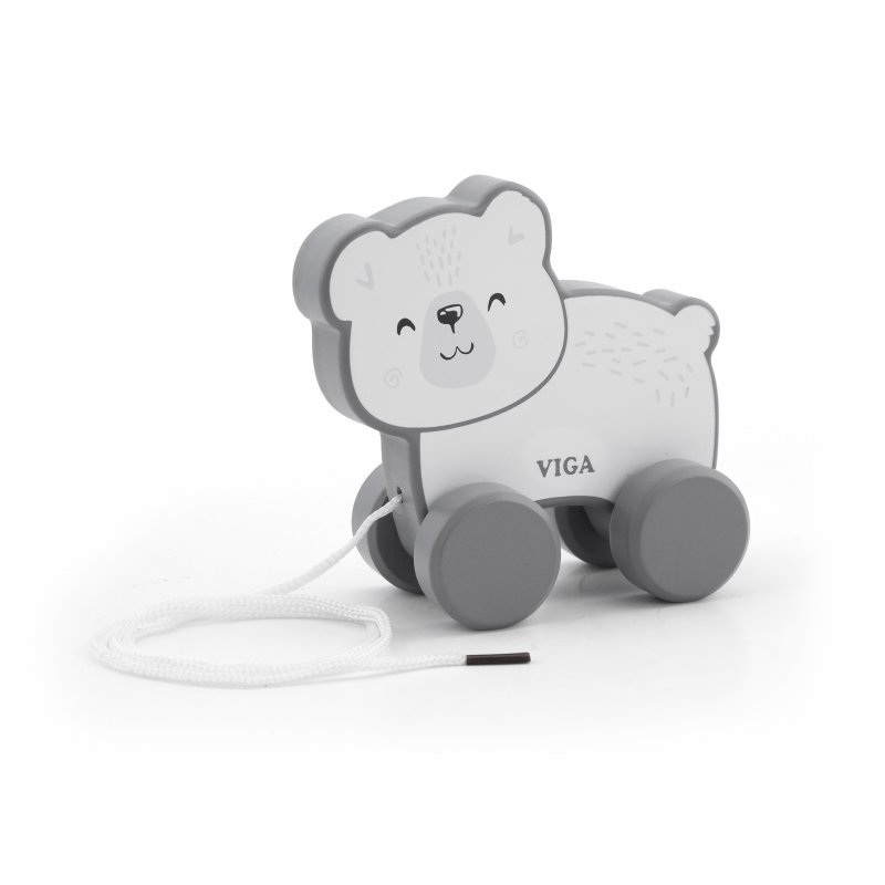 VIGA TOYS Viga Drewniany Miś Polarny do ciągnięcia - PolarB 44001