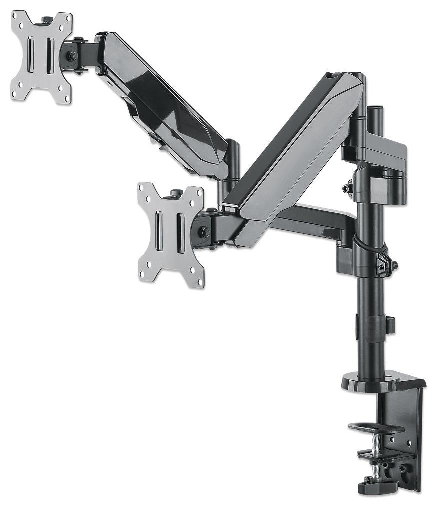 Manhattan Uchwyt Biurkowy VESA 17"-32&quot na dwa monitory 2x8kg) sprężyna gazowa 461597