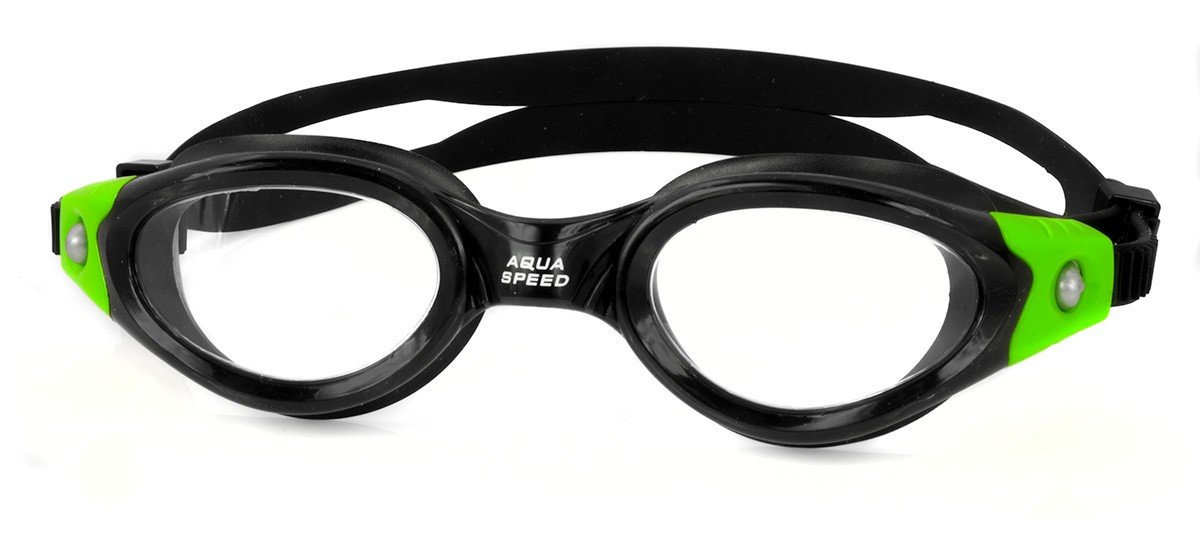 Aqua Speed AquaSpeed, Okulary pływackie, Pacific, czarno-zielone z jasnymi szkłami