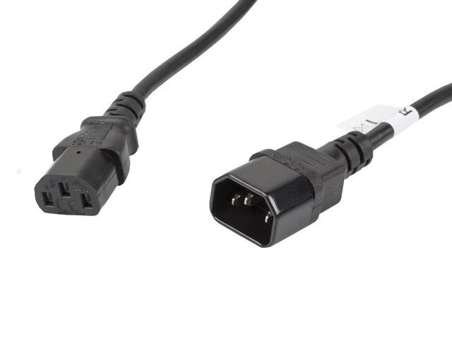 LANBERG LANBERG Przedłużacz kabla zasilającego IEC 320 C13 C14 VDE 5M czarny (CA-C13E-11CC-0050-BK)