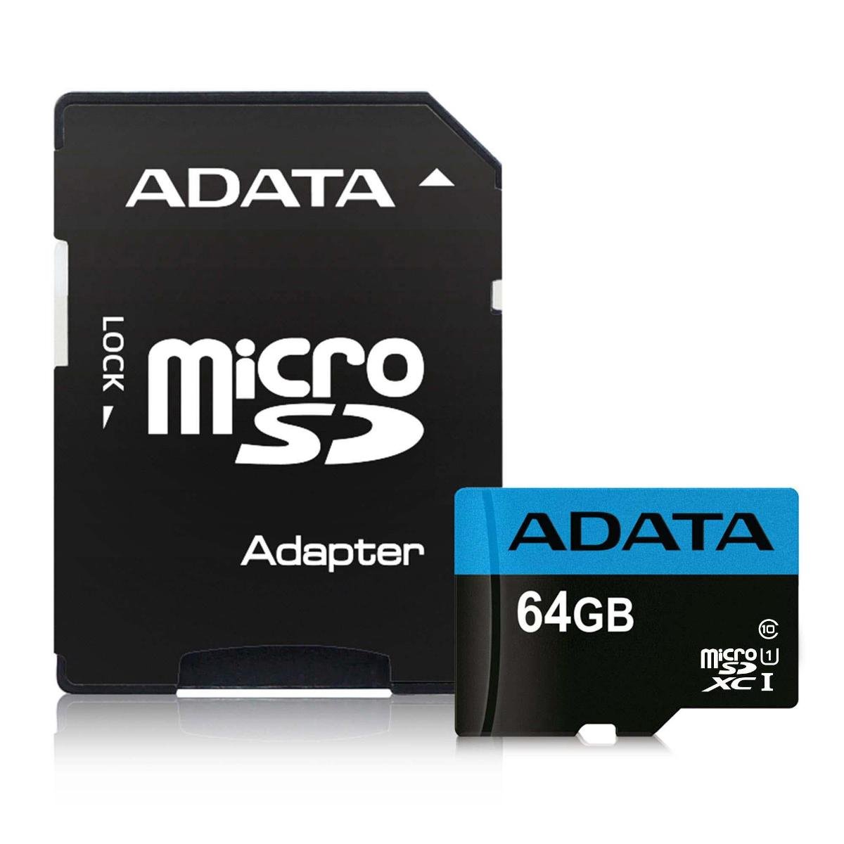 ADATA Karta micro 64GB microSD AData mikro A1 V10+adaptr
