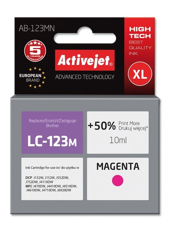Tusz ACTIVEJET AB-123MN (Brother LC123M/121M), czerwony, 10 ml