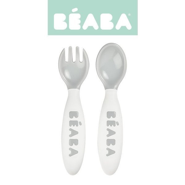 Beaba Sztućce plastikowe w etui grey Beaba