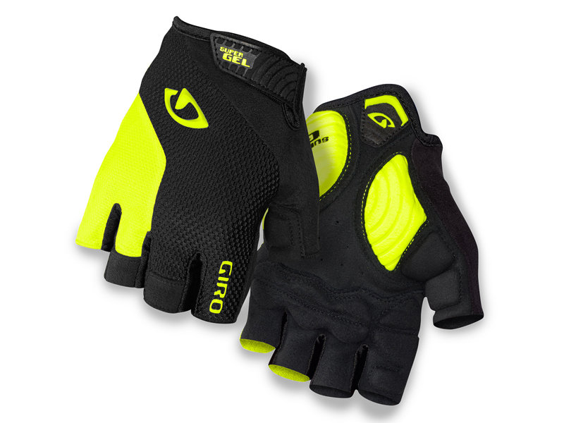 Giro, Rękawiczki kolarskie męskie, Strade Dure Sg black highlight yellow, żółty, rozmiar M