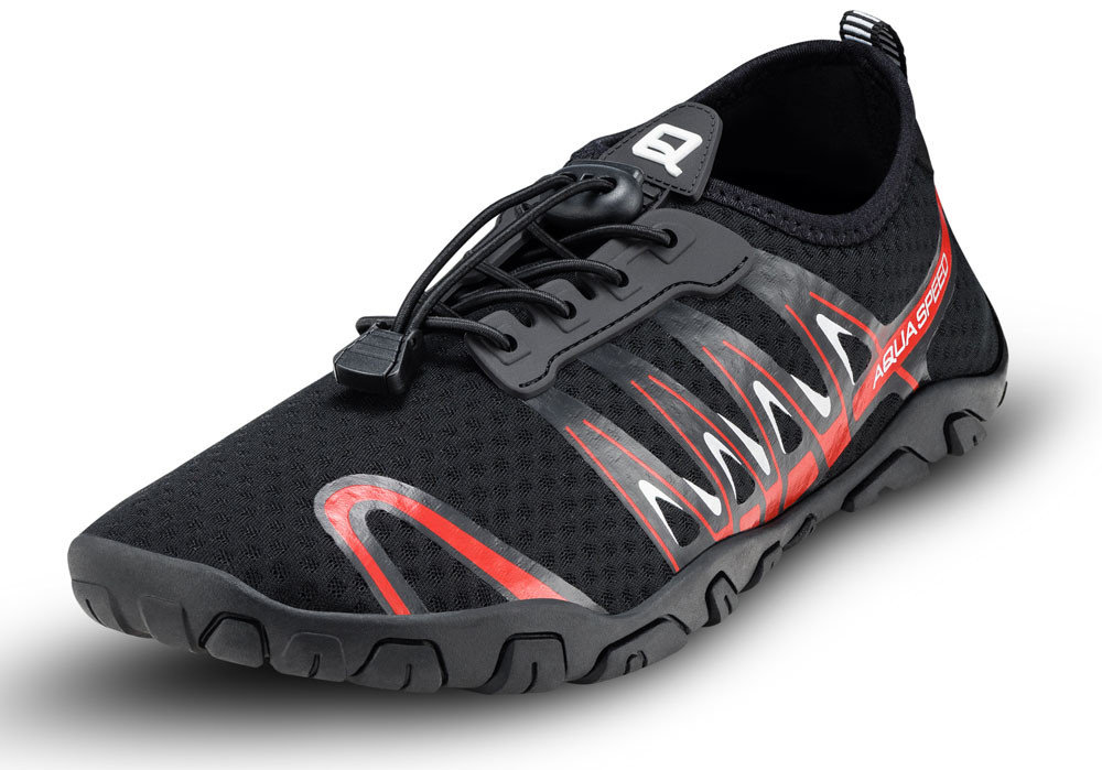 Aqua Speed Buty do wody Buty plażowe Windsurfing Rower GEKKO czarno-czerwone Rozmiar 43 7693