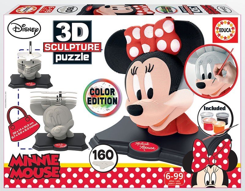 Educa Puzzle 3D Rzeźba Minnie edycja kolorowa