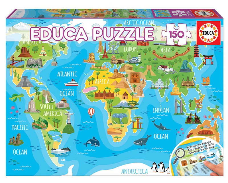 Educa Puzzle 150 elementów Globus zabytki