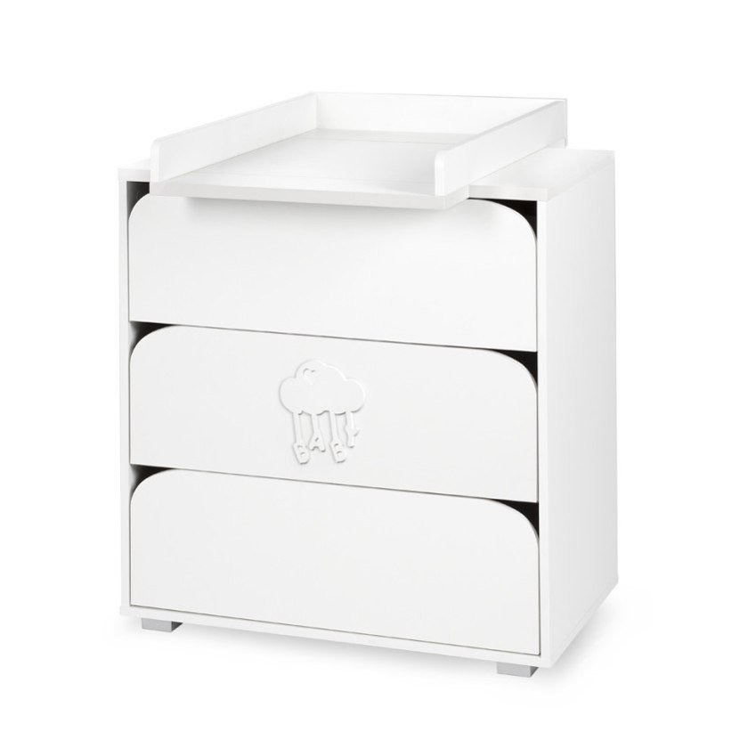 Klupś Komoda z przewijakiem NEL Chmurka biały