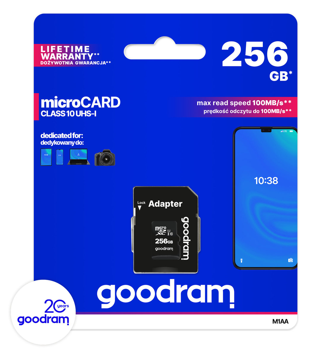 GoodRam Karta microSD 256GB CL10 UHS I + adapter